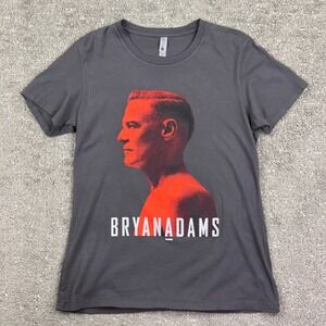 Bryan Adams Shine A Light Tour 2019 Concert T Shirt Womens XL Gray Band Tee